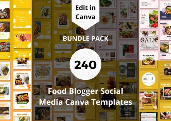 240 Food Blogger Social Media Templates: A Content Strategy