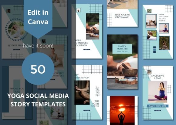 50 Yoga Social Media Story Templates