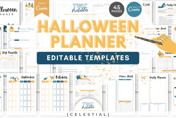 Halloween Planner Canva Templates |CELES: Your Celestial Command Center