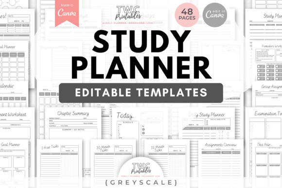 Master Your Academic Chaos: The Study Planner Canva Templates | GREYSCAL