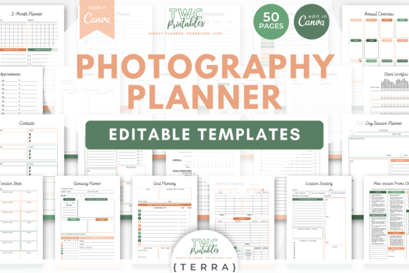 Photography Planner Canva Templates | TER