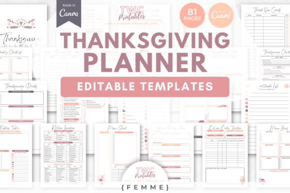Streamline Your Thanksgiving with Planner Canva Templates 3